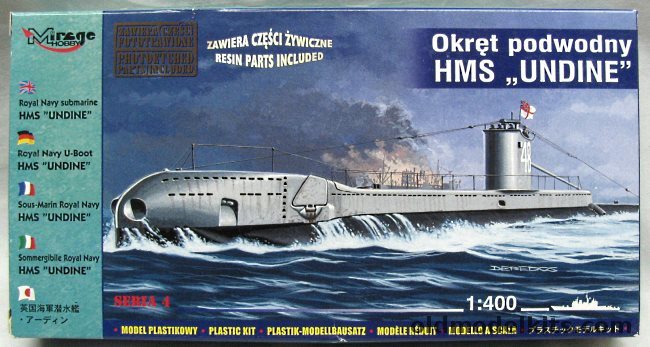 Mirage Hobby 1/400 HMS Undine (U-Class) Submarine - With Resin & PE Details, 40429 plastic model kit